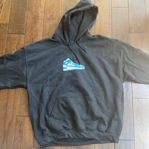 Embroidered Off White Nike shoe sweatshirt